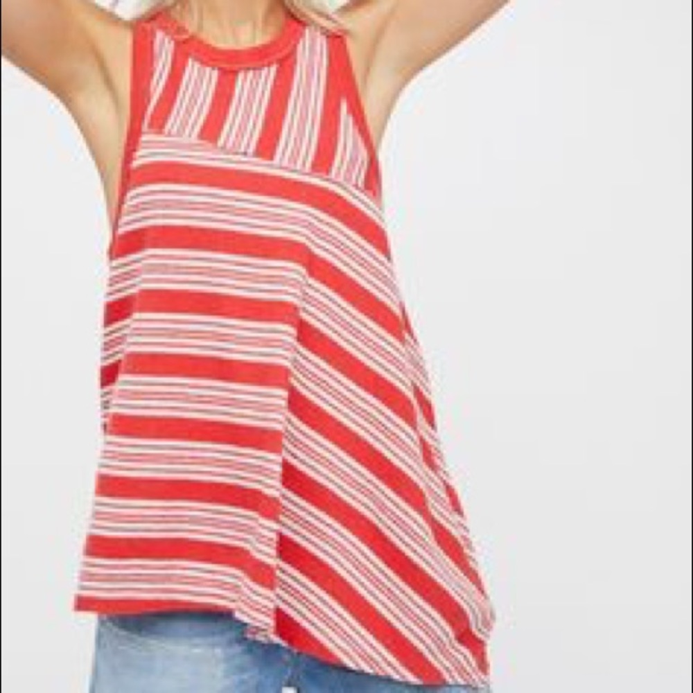 Free People Thursday Linen Tank Top L
